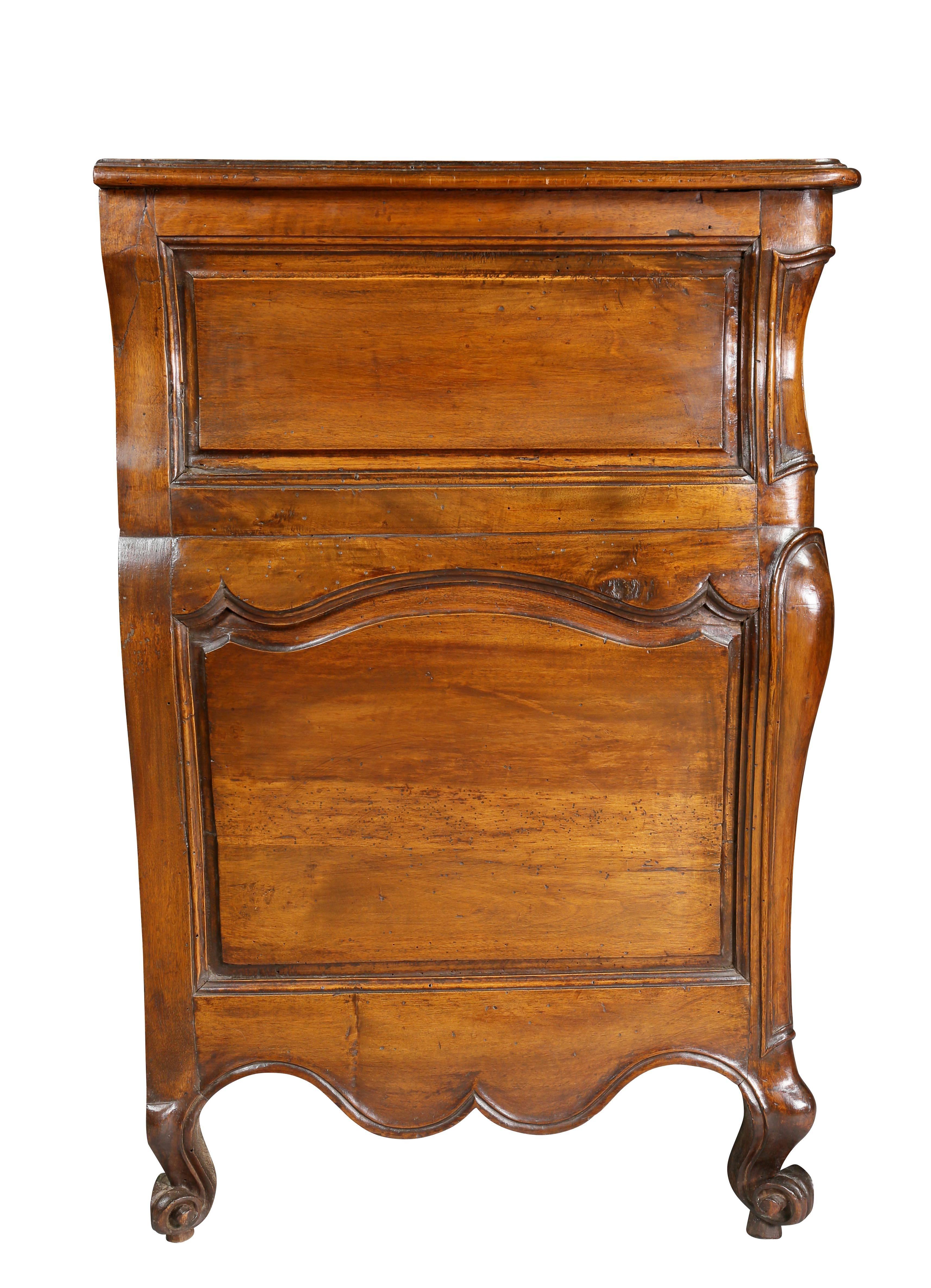 Louis XV Provincial Walnut Bombe Commode For Sale 2