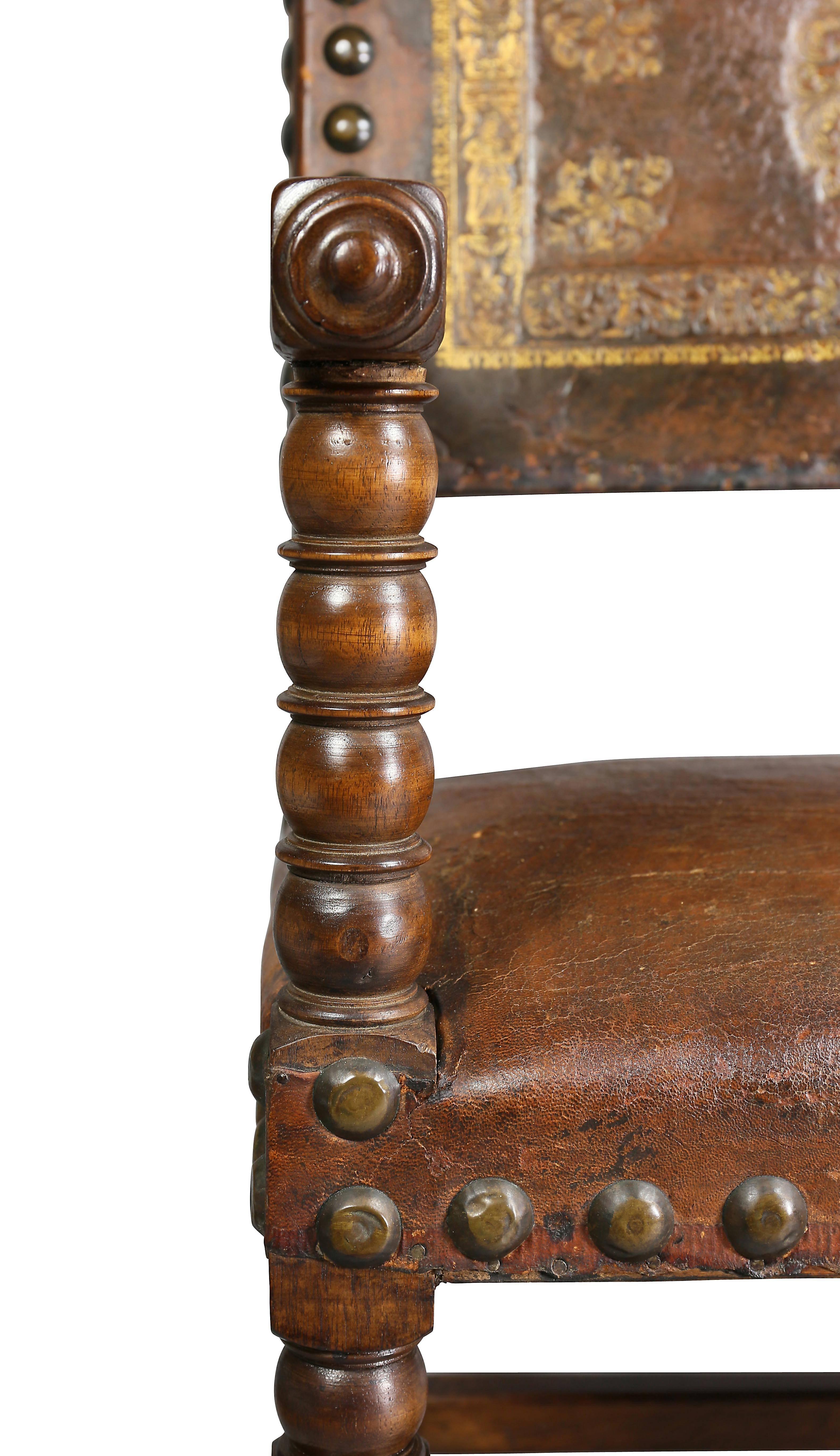 19th Century Flemish Baroque Walnut Armchair