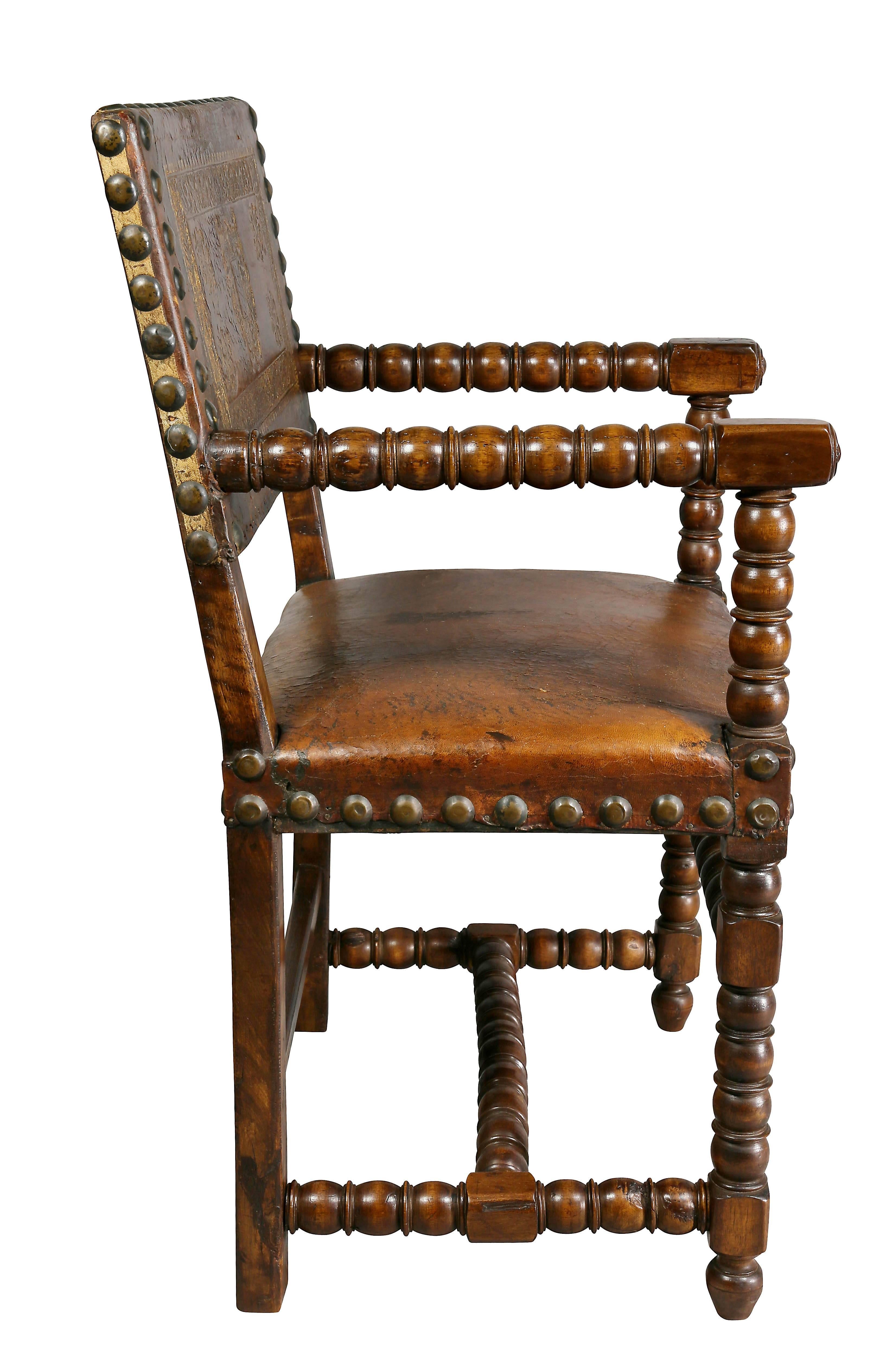Flemish Baroque Walnut Armchair 2