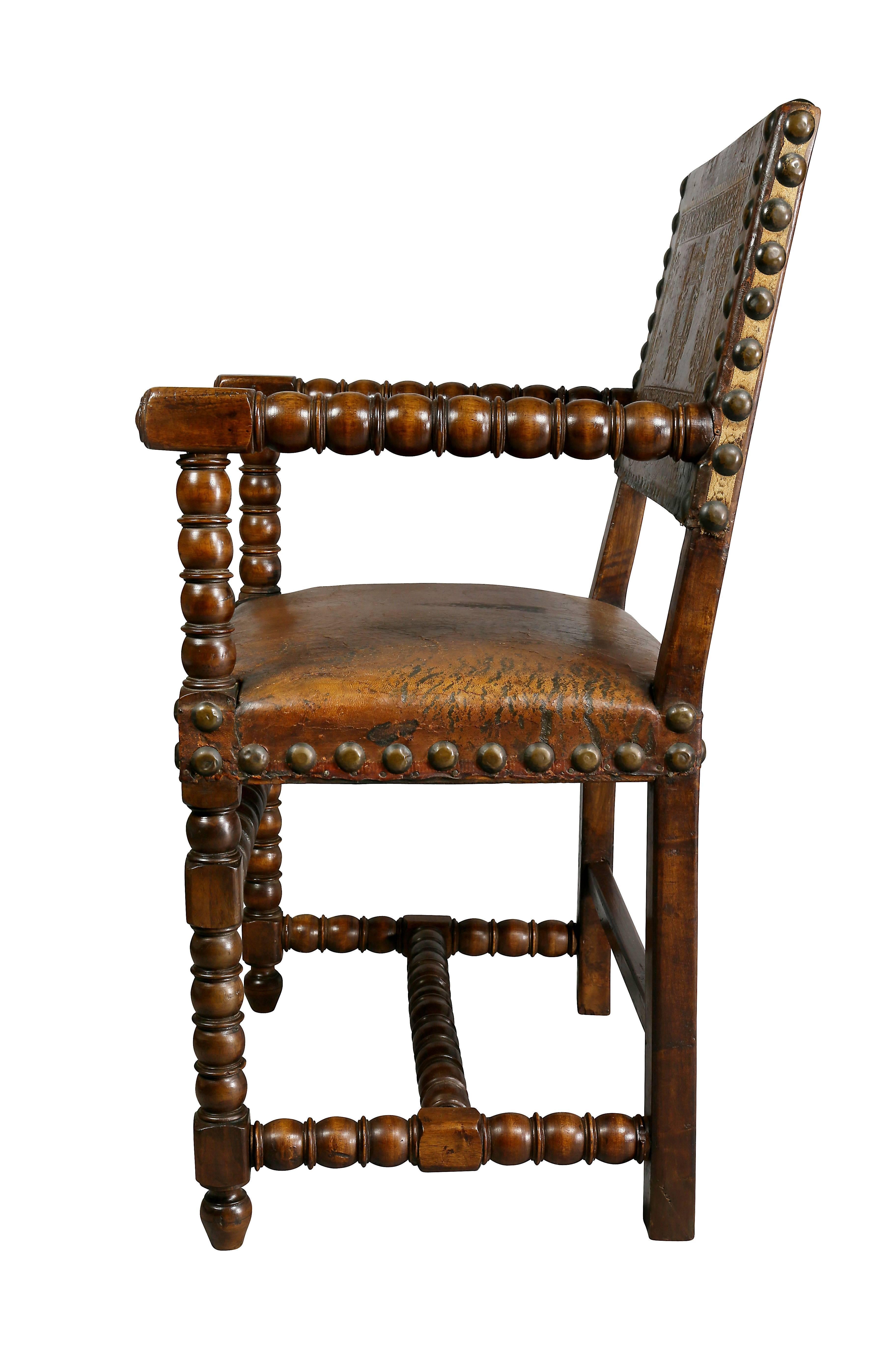Flemish Baroque Walnut Armchair 3