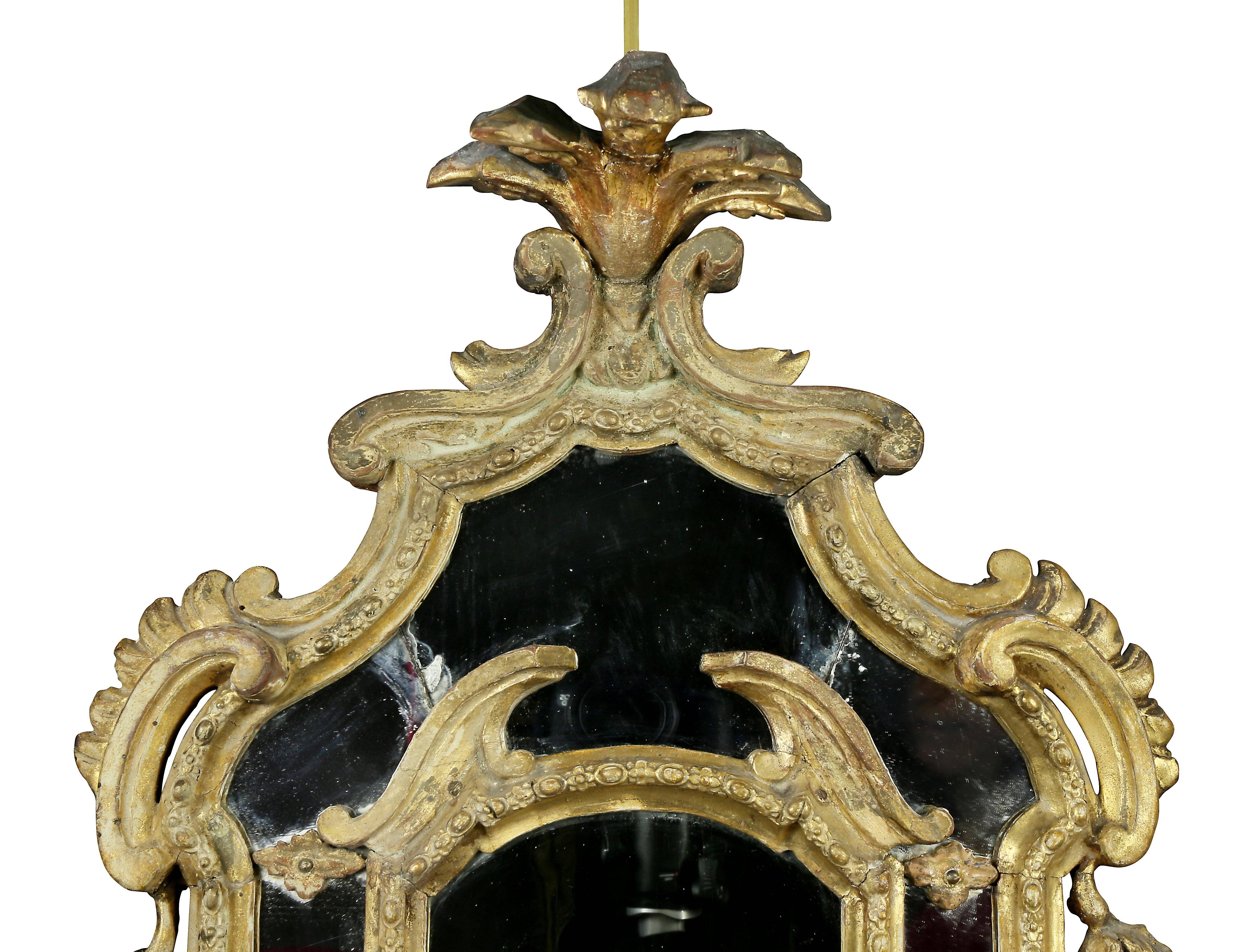 Italian Venetian Giltwood Girondole Mirror