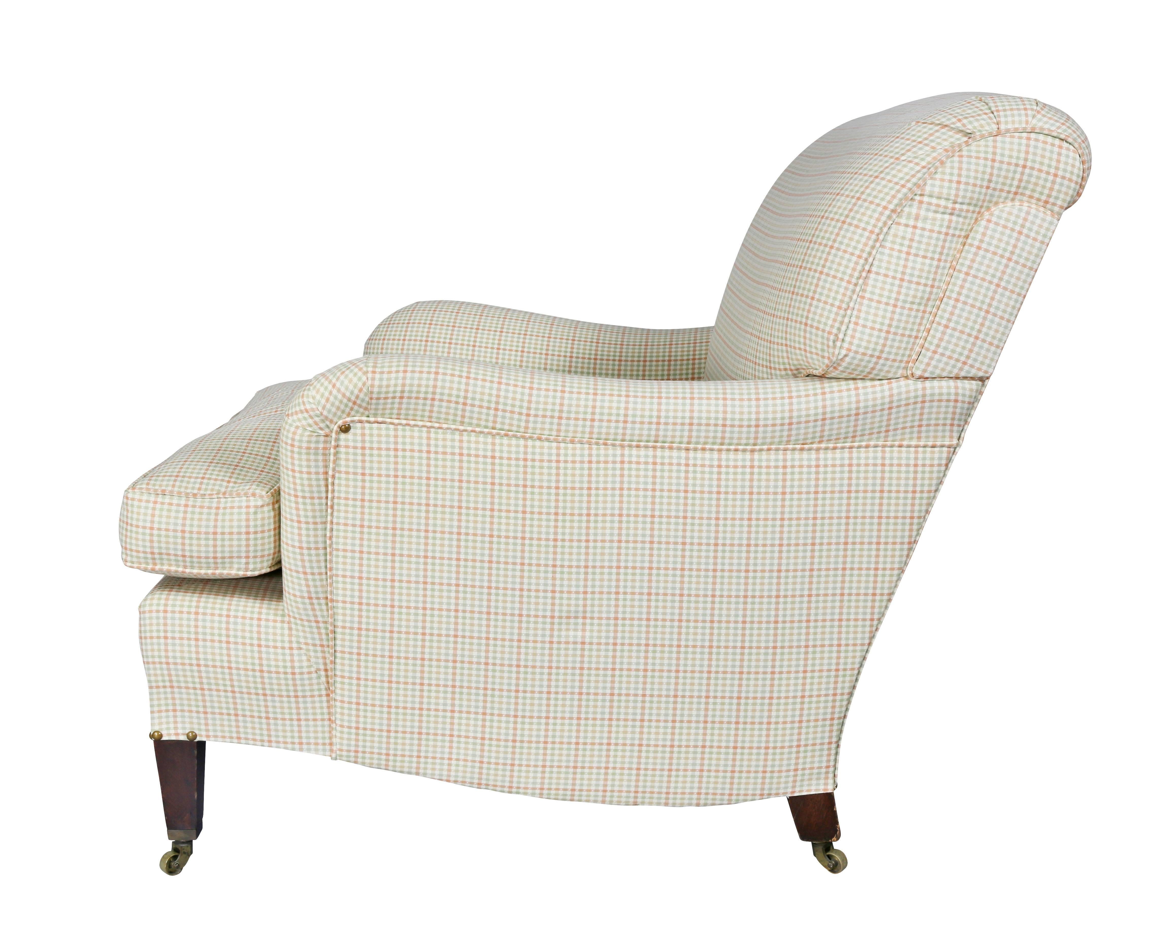Edwardian Upholstered Armchair Attributed to Howard and Sons 