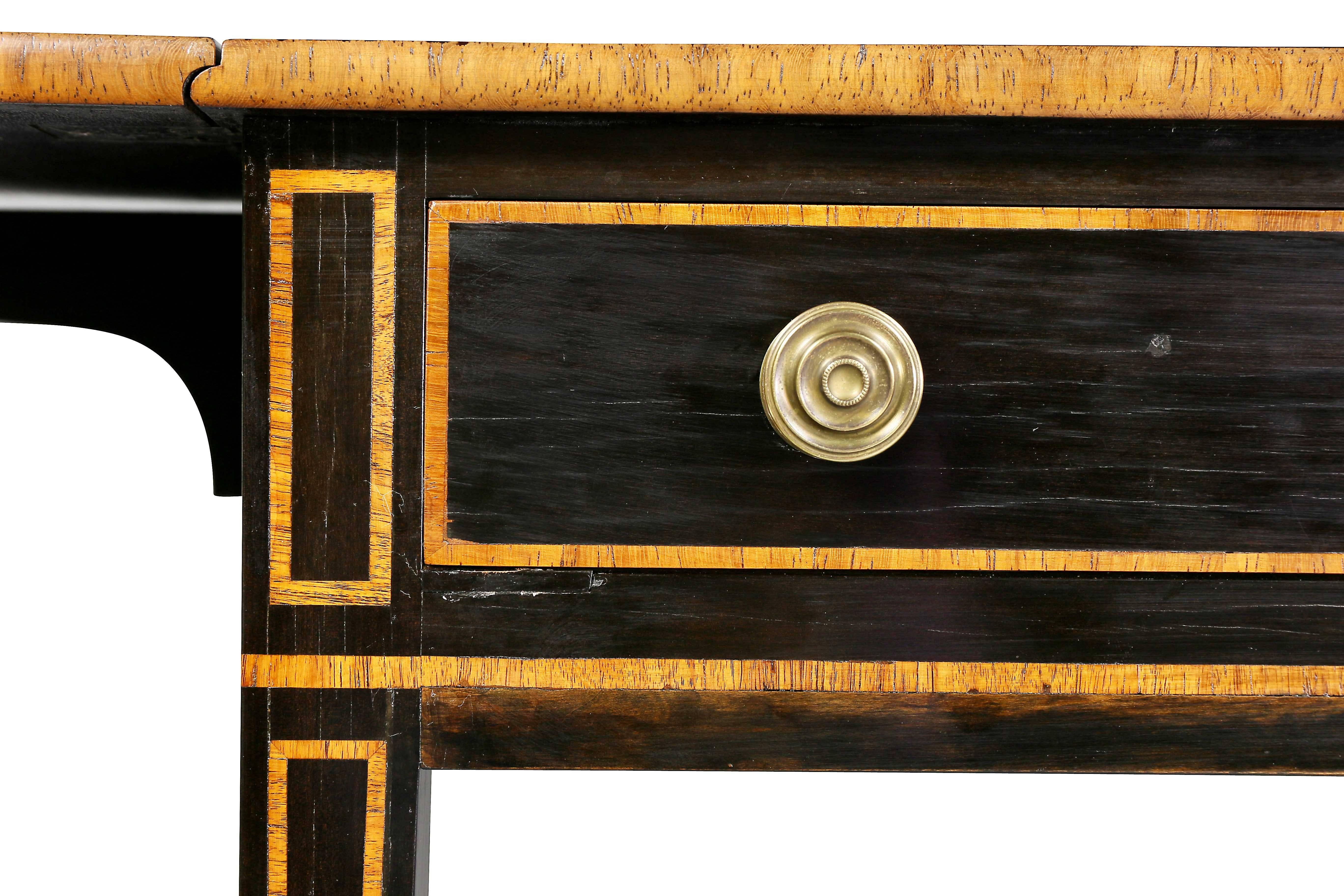 Regency Ebony and Rosewood Side Table In Good Condition In Essex, MA