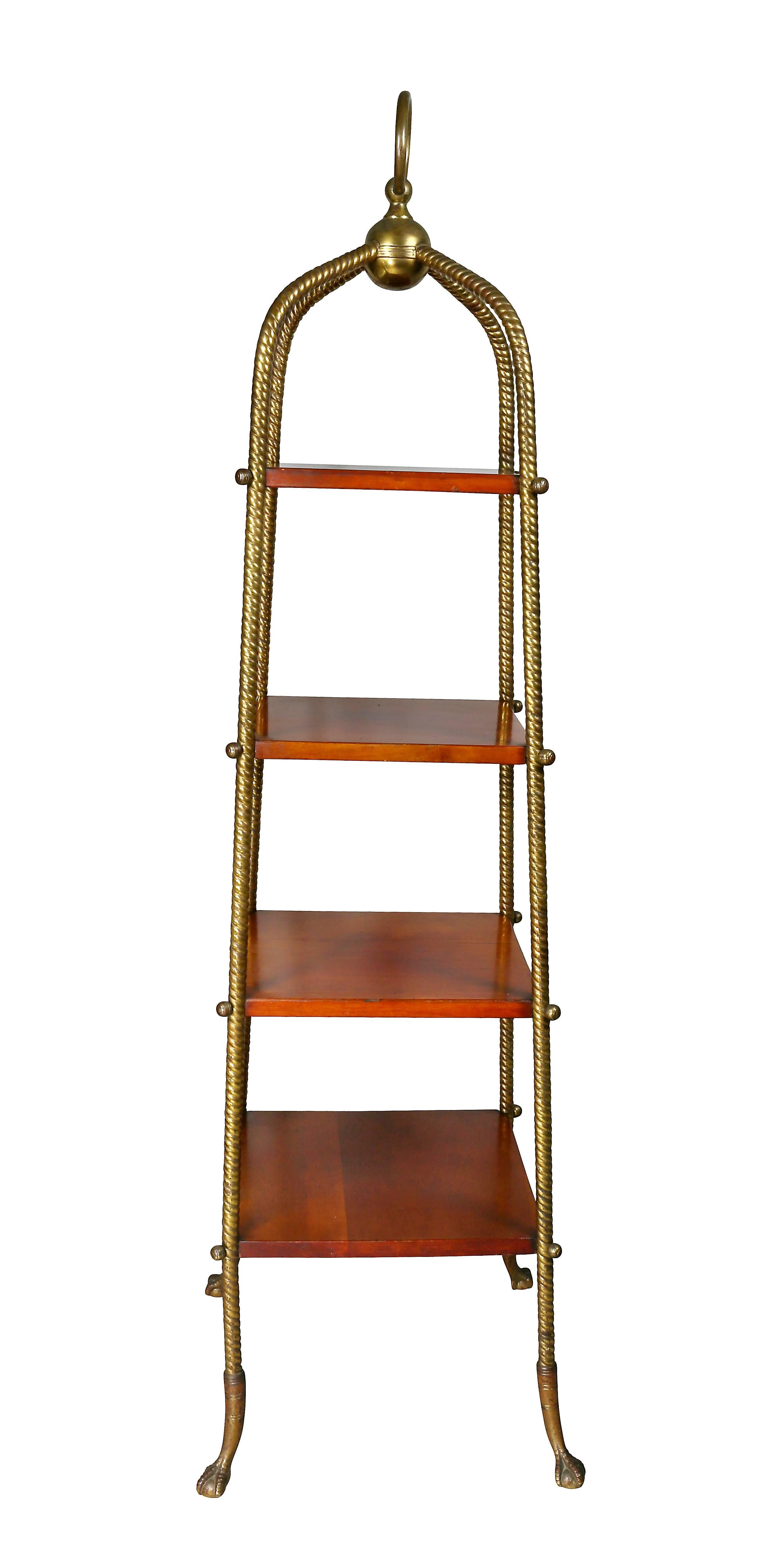 American Aesthetic Brass and Cherry Etagere 1