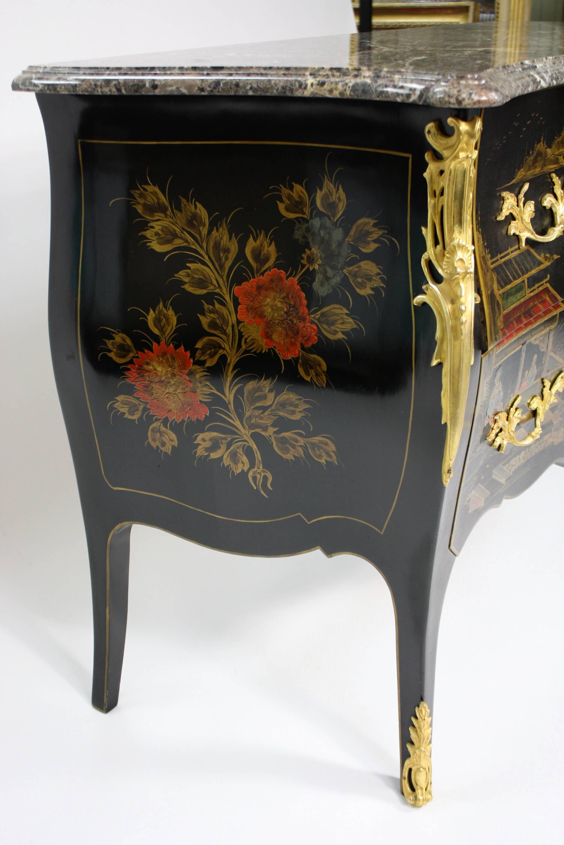 French Louis XV Style Chinoiserie Commode 1