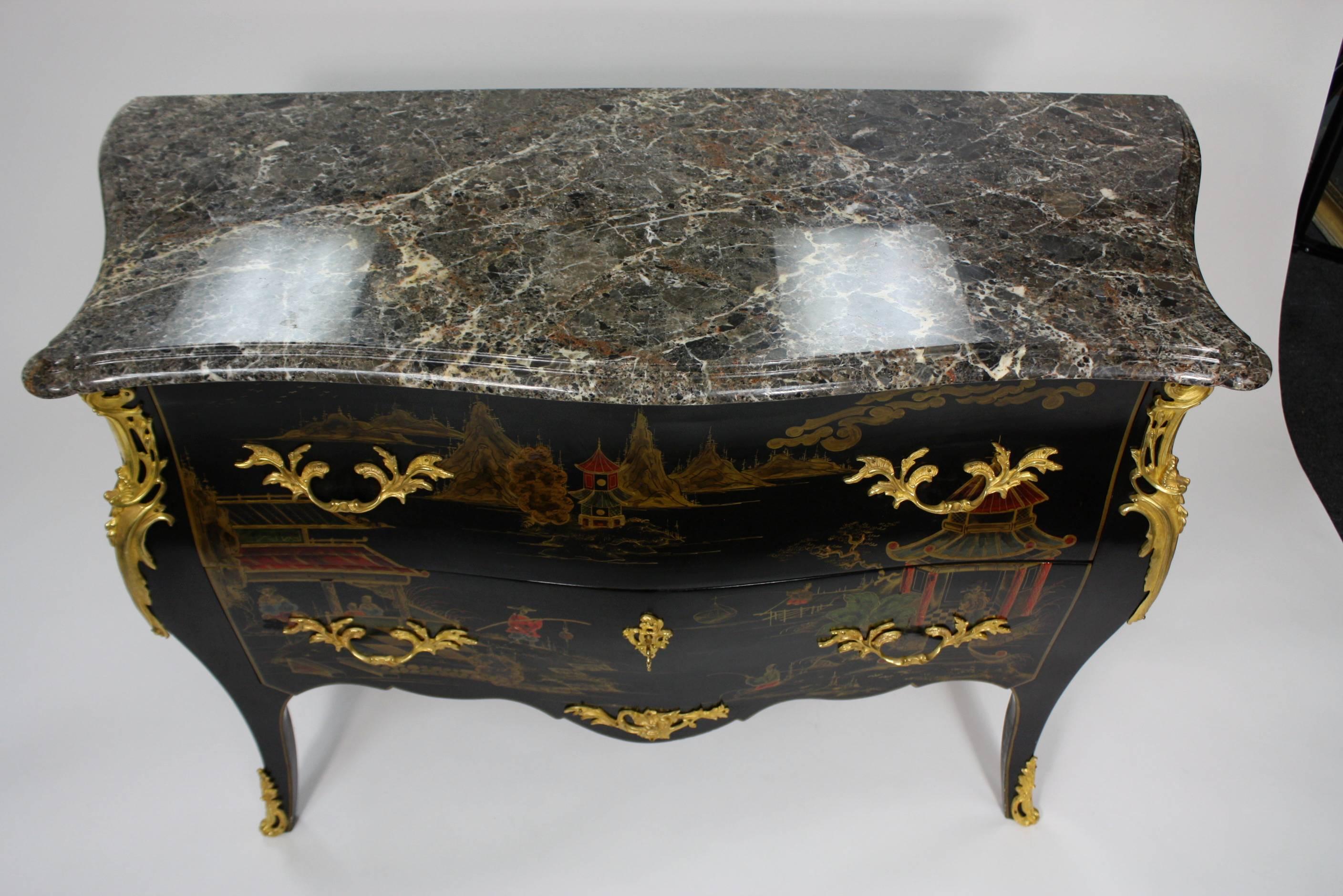 French Louis XV Style Chinoiserie Commode 3