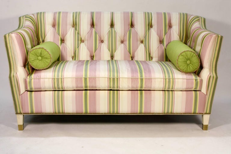 Green Striped Sofa Fabric