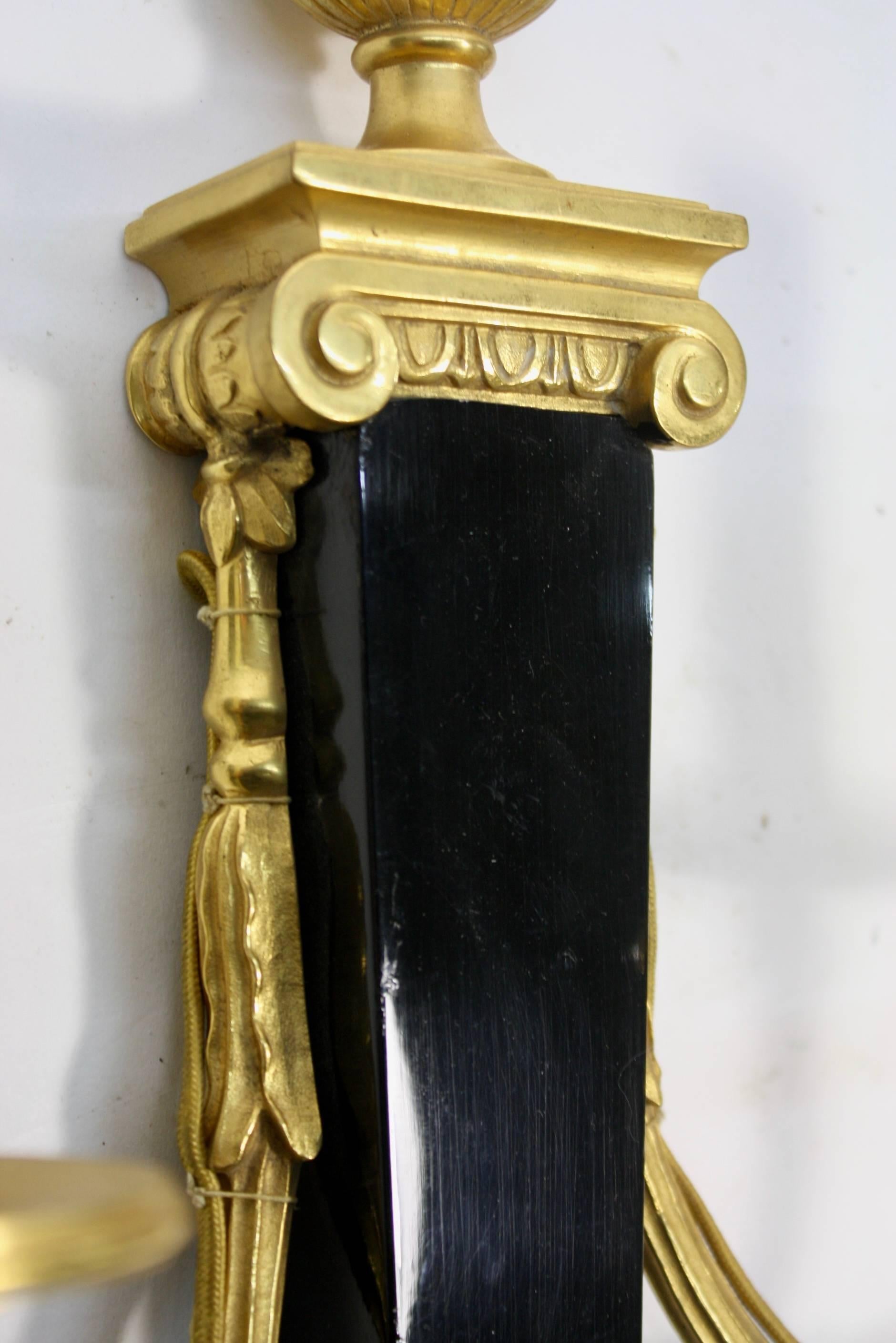 Set of Four Neoclassical Sconces by Maison Bagues 1