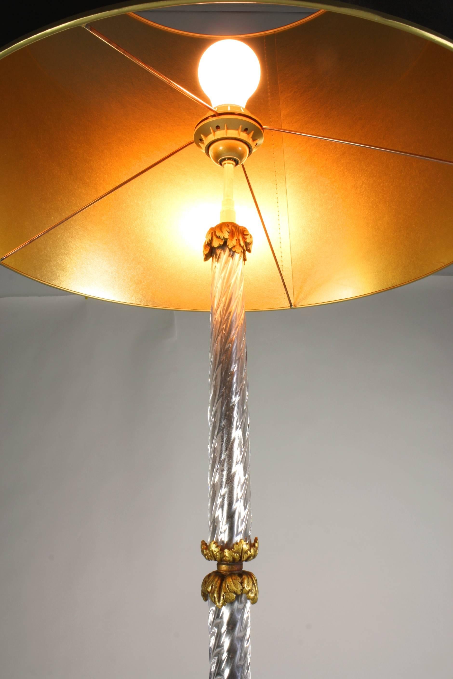 French Twisted Glass Column Floor Lamp 2