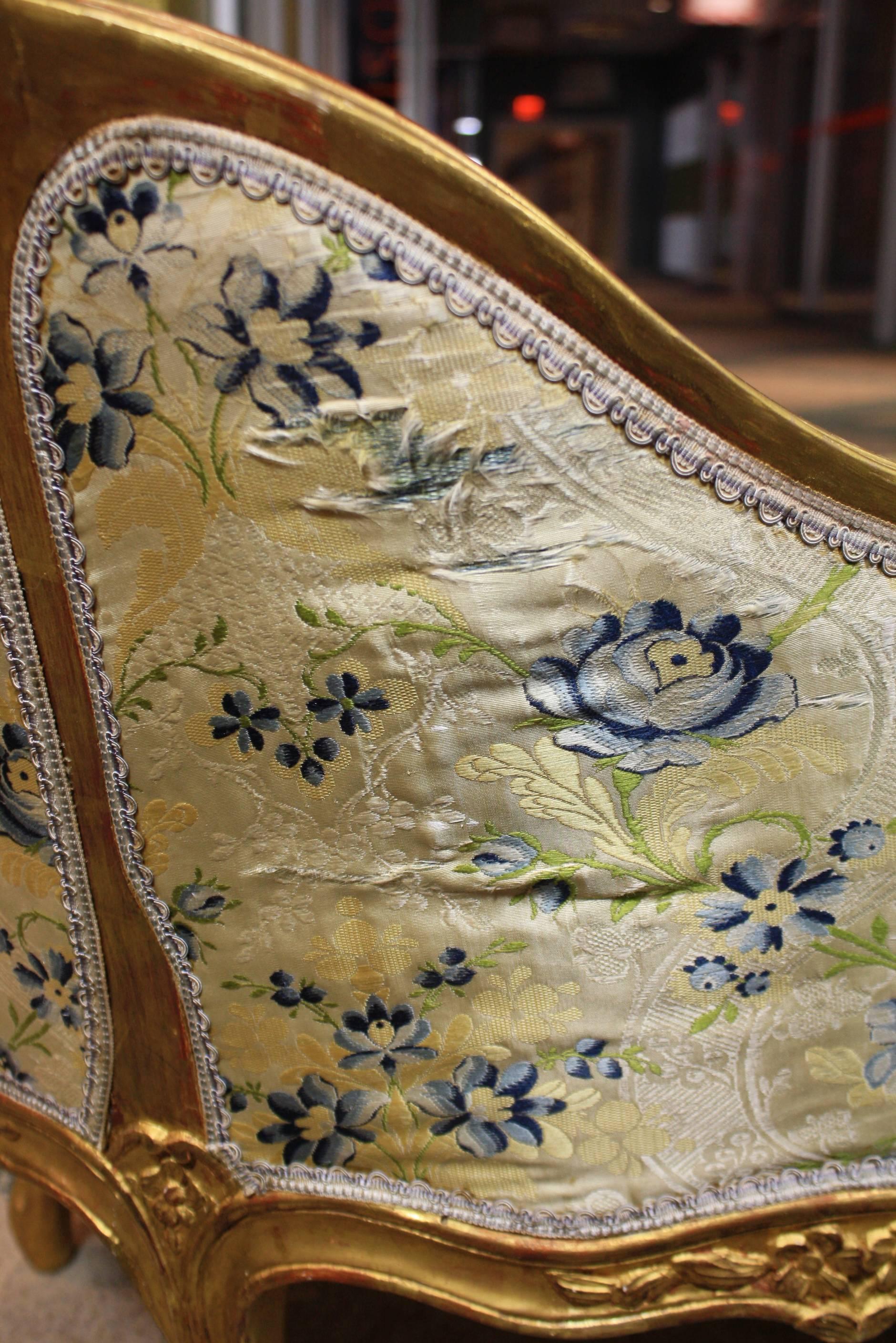 Louis XV Stil Giltwood Chaise Longue im Angebot 1