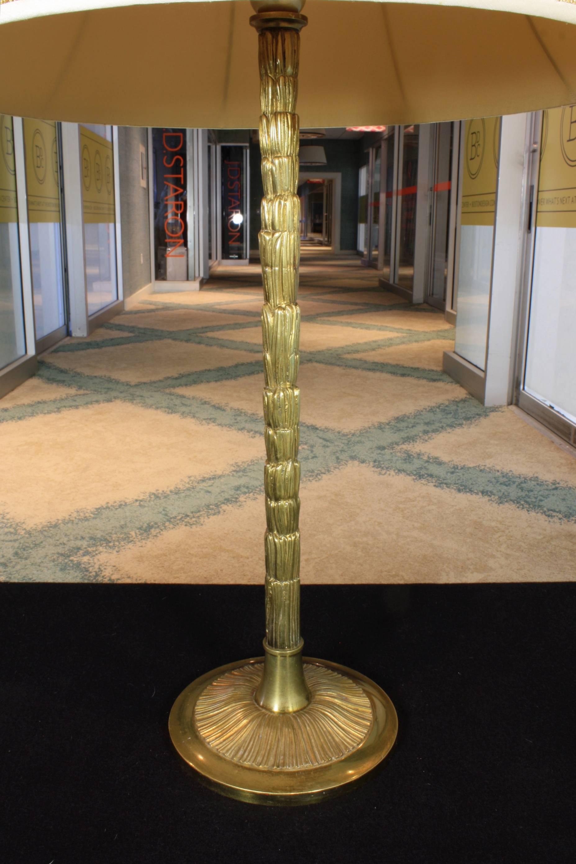 Silk Gilt-Bronze Table Lamp by Maison Bagues For Sale