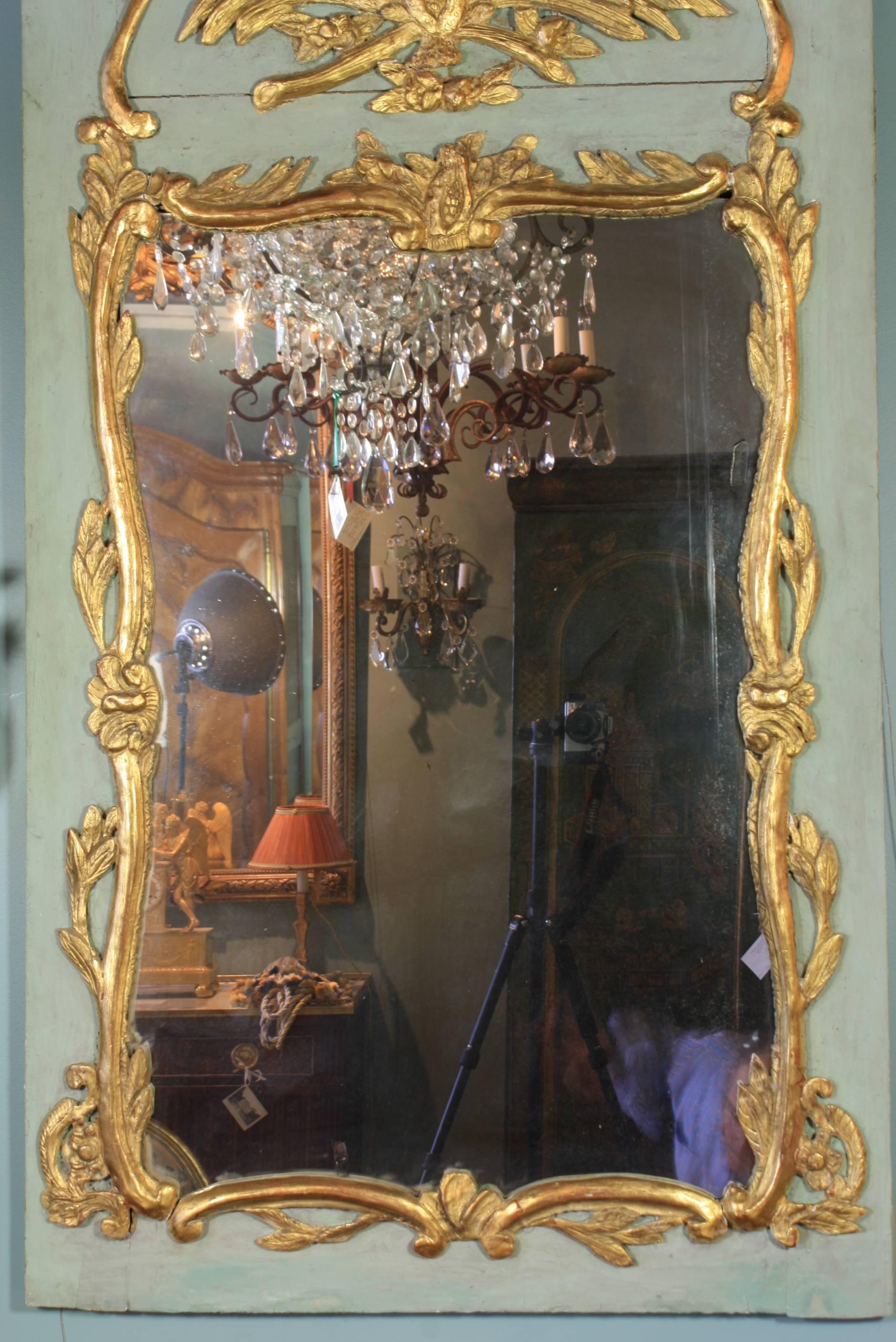 18th Century and Earlier French Louis XV Period Trumeau Mirror For Sale