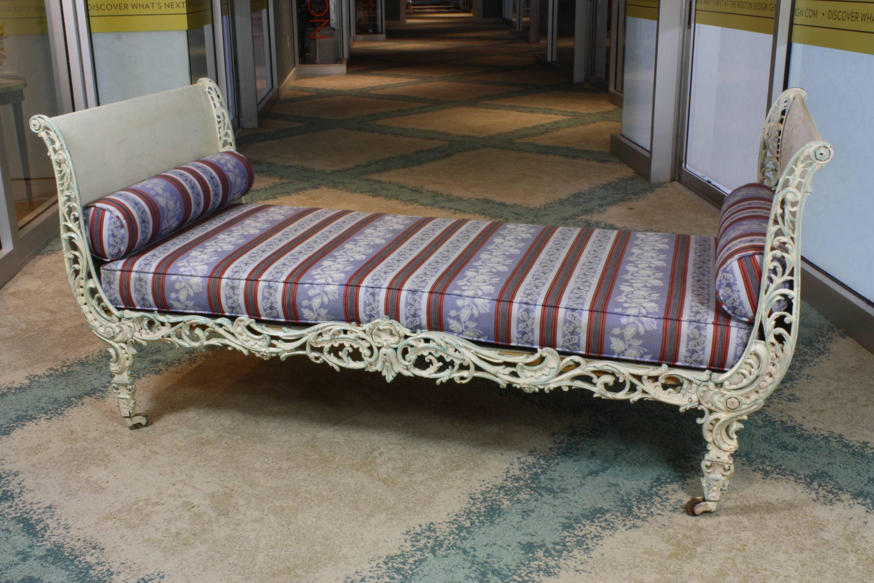 Fabric French Louis XV Style Cast-Iron Daybed