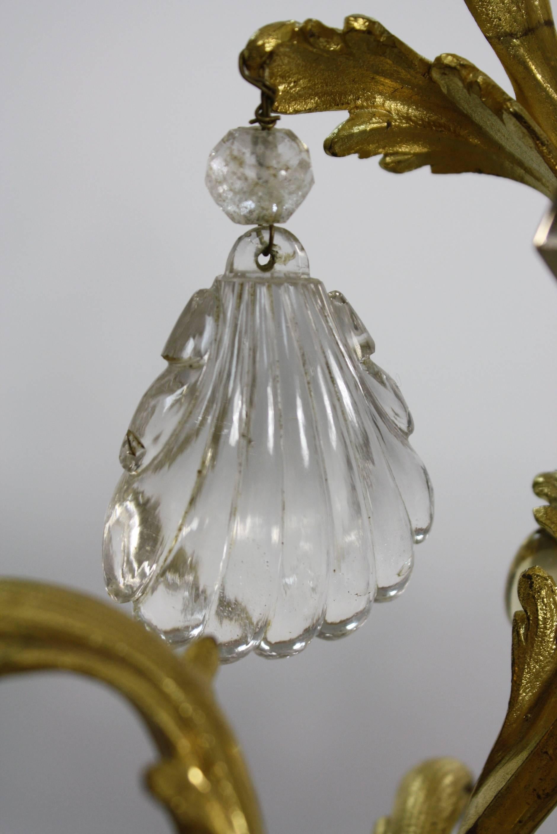 Pair of Louis XV Style Rock Crystal Girandoles 1