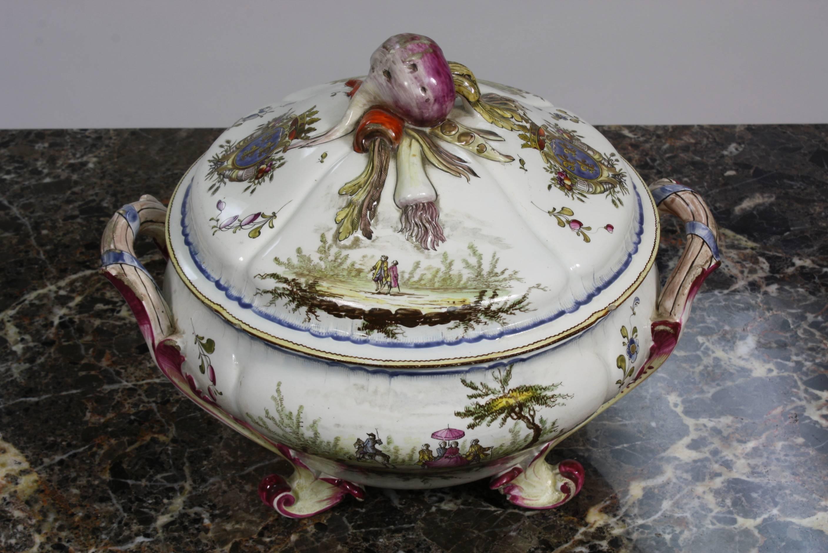 Louis XV French Faience Jardinière by Veuve Perrin For Sale