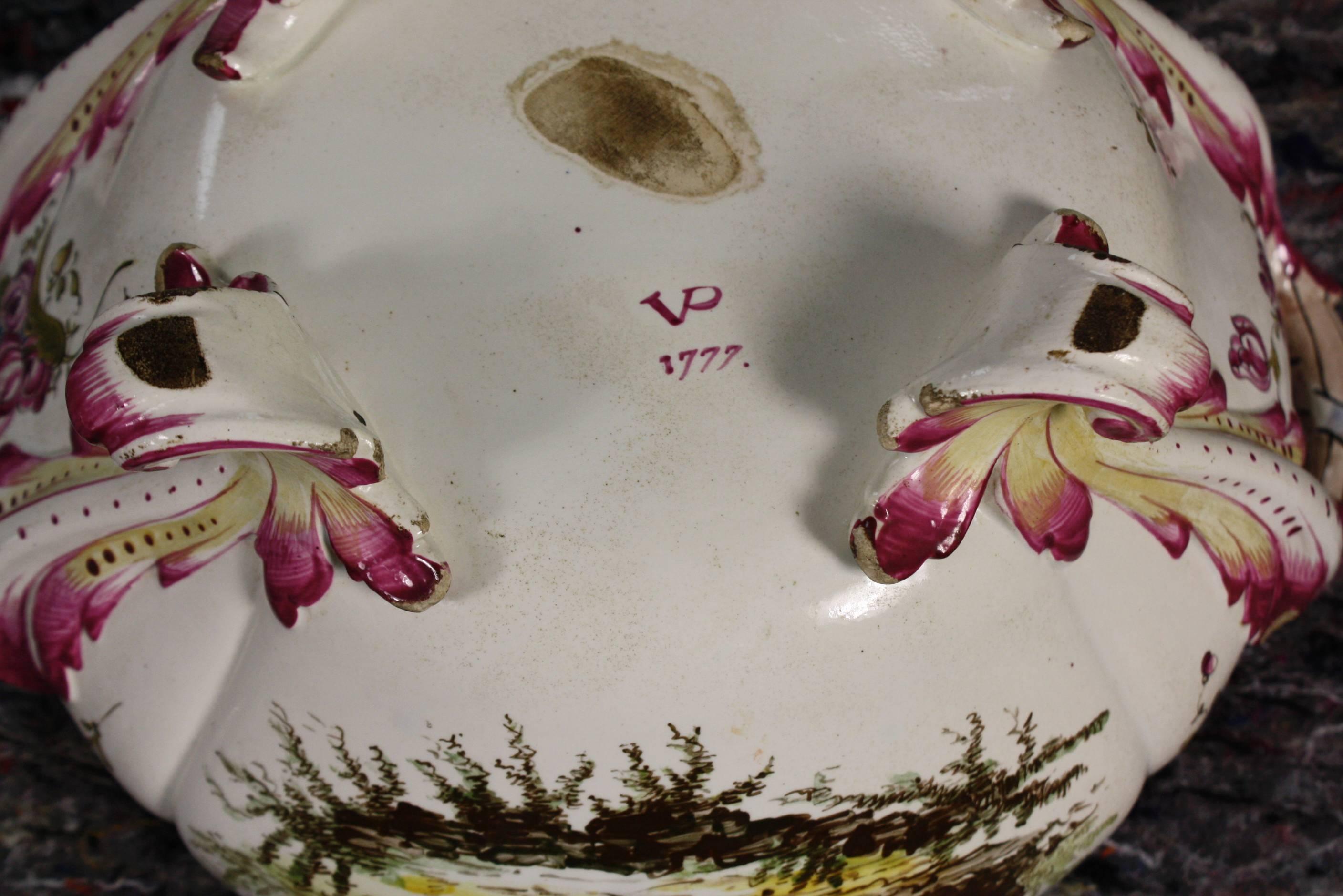 Ceramic French Faience Jardinière by Veuve Perrin For Sale