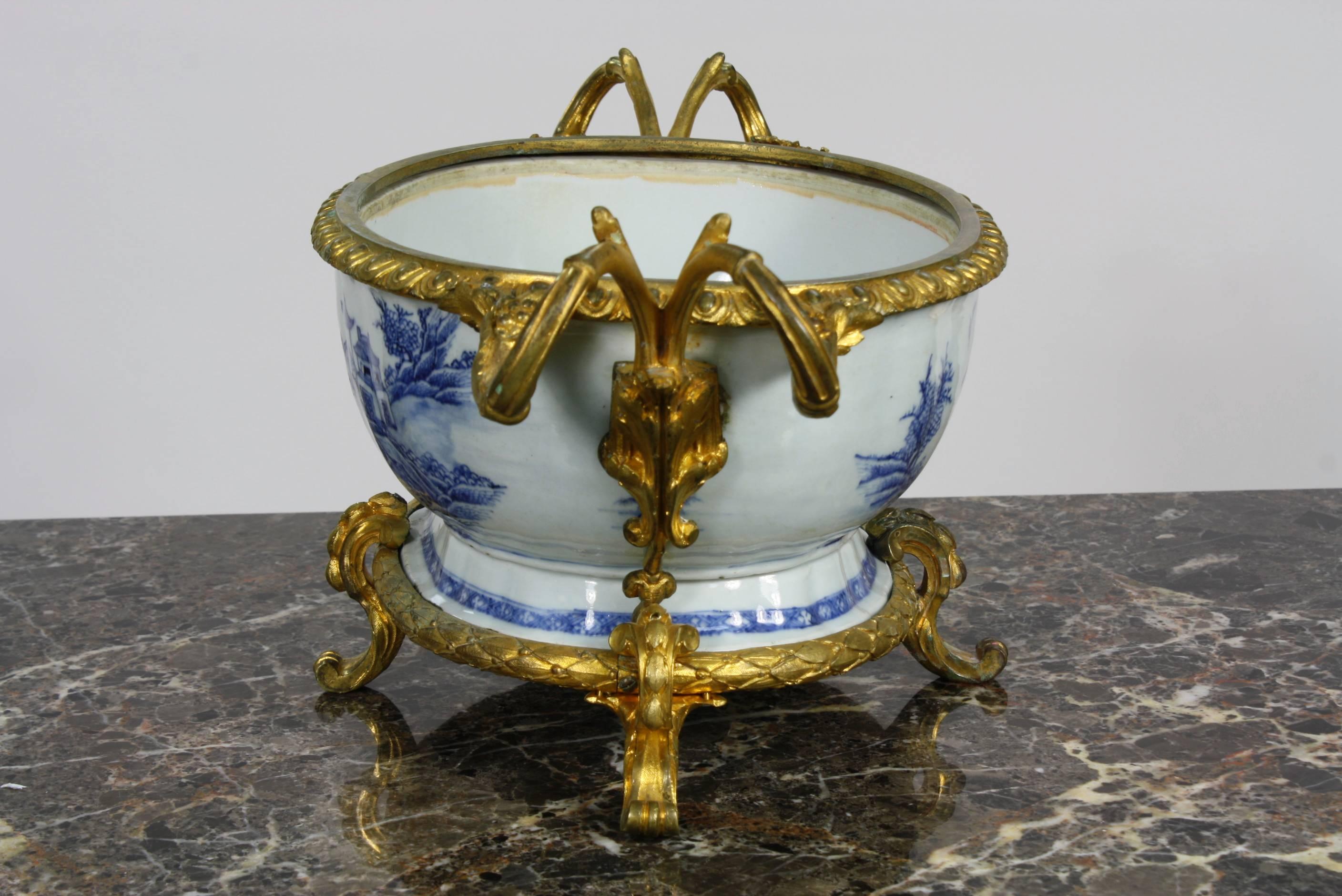 19th Century French Chinoiserie Jardinière with Gilt Bronze Mounts