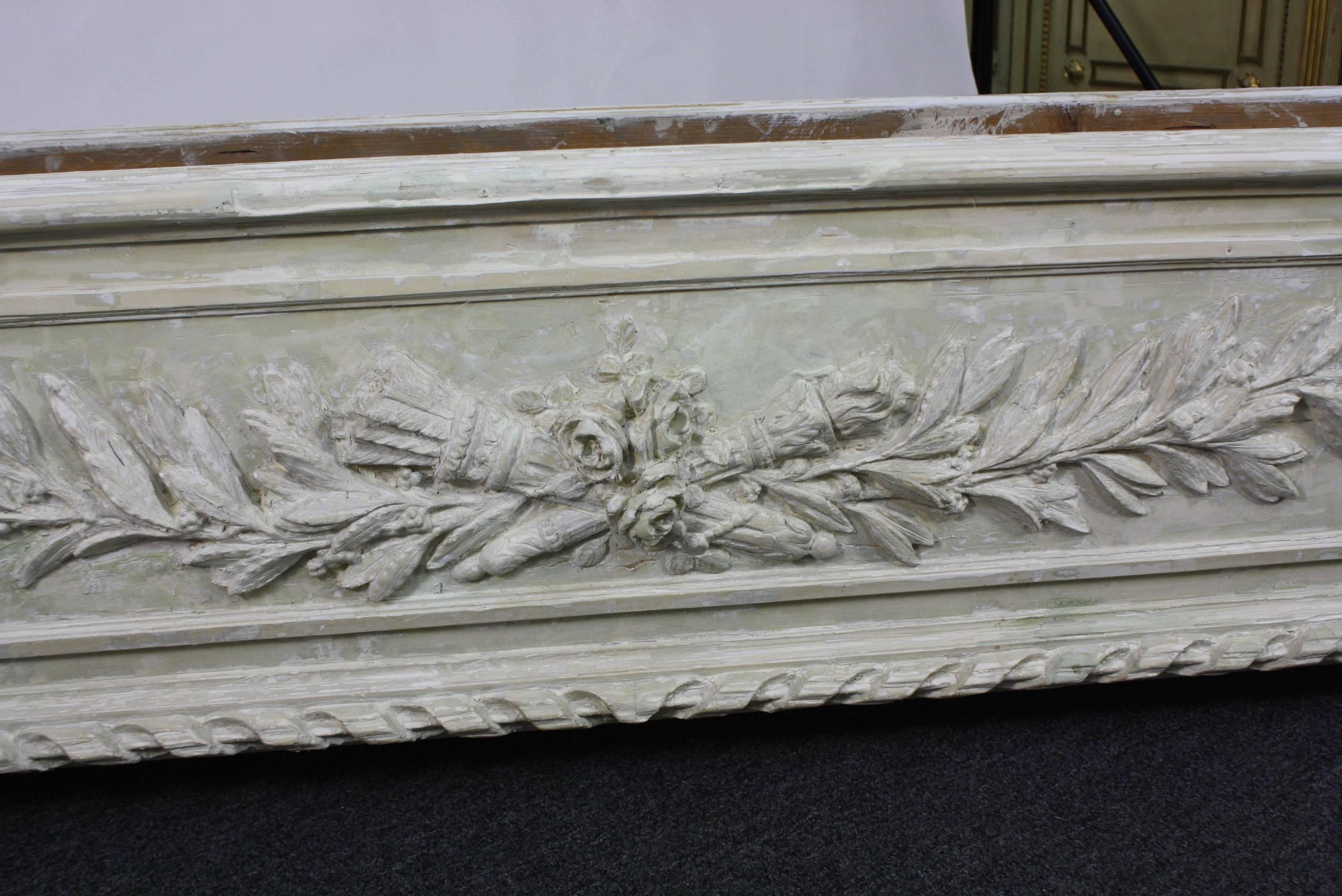19th Century Large Painted and Carved Wood Neoclassical Planter For Sale