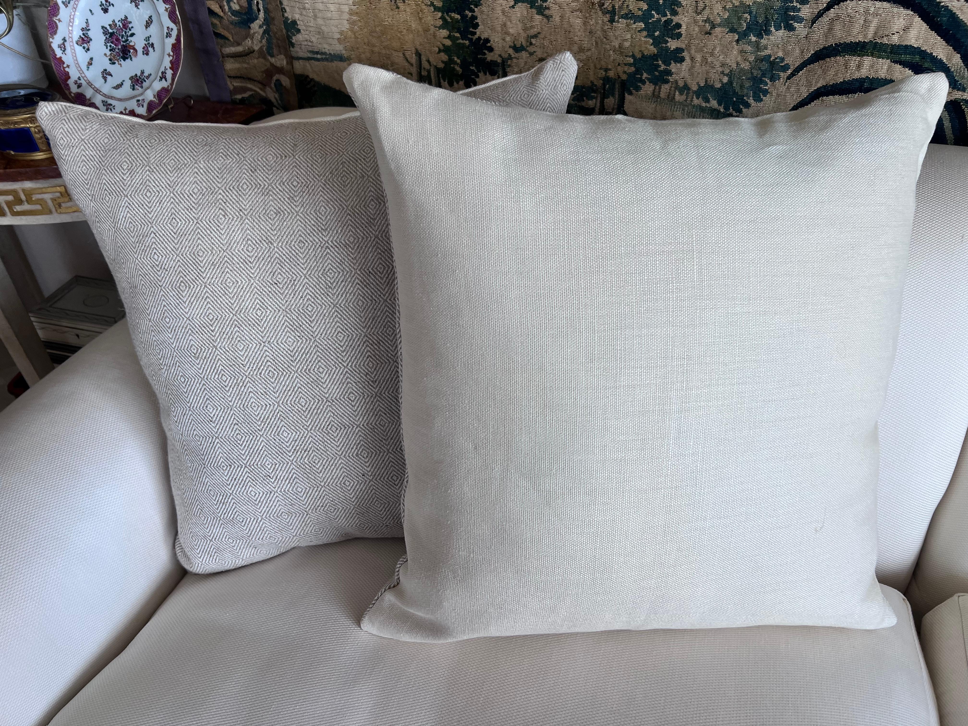 Moderne Paire de coussins en lin/coton belge-22