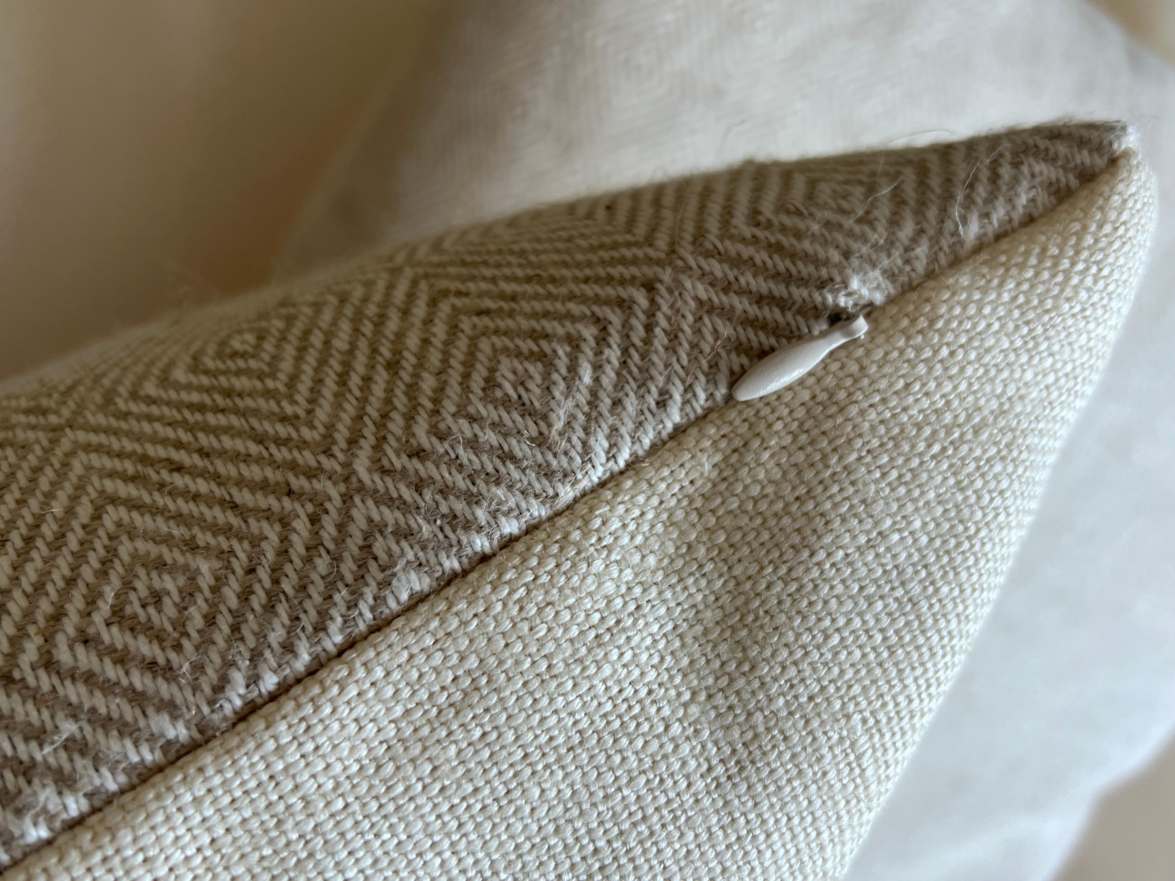 Fait main Paire de coussins en lin/coton belge-22