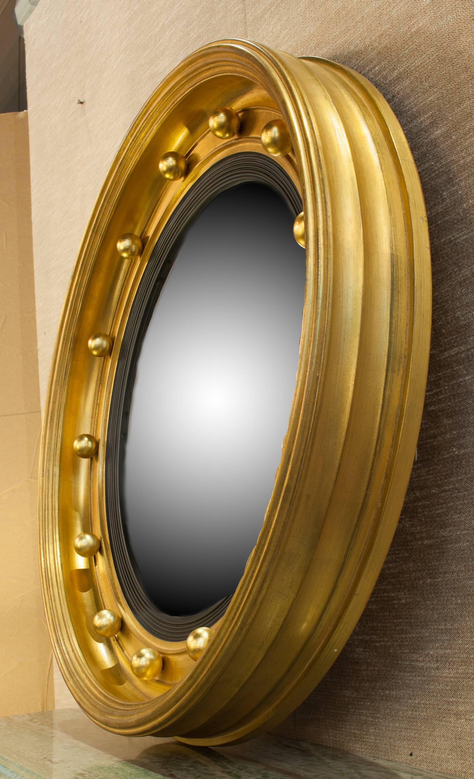 American Large Federal Gilt Convex Mirror