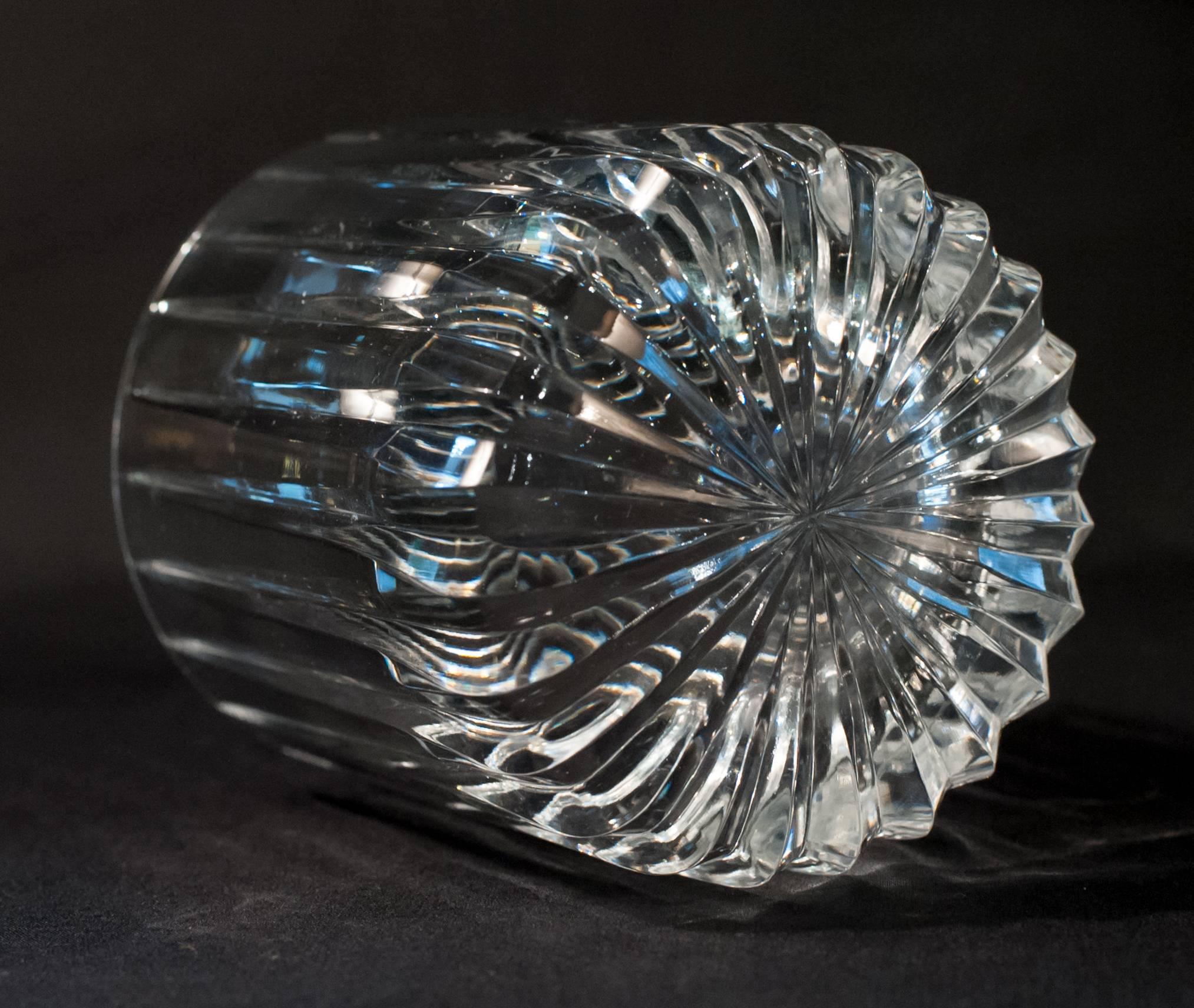 heavy crystal double old fashioned glasses