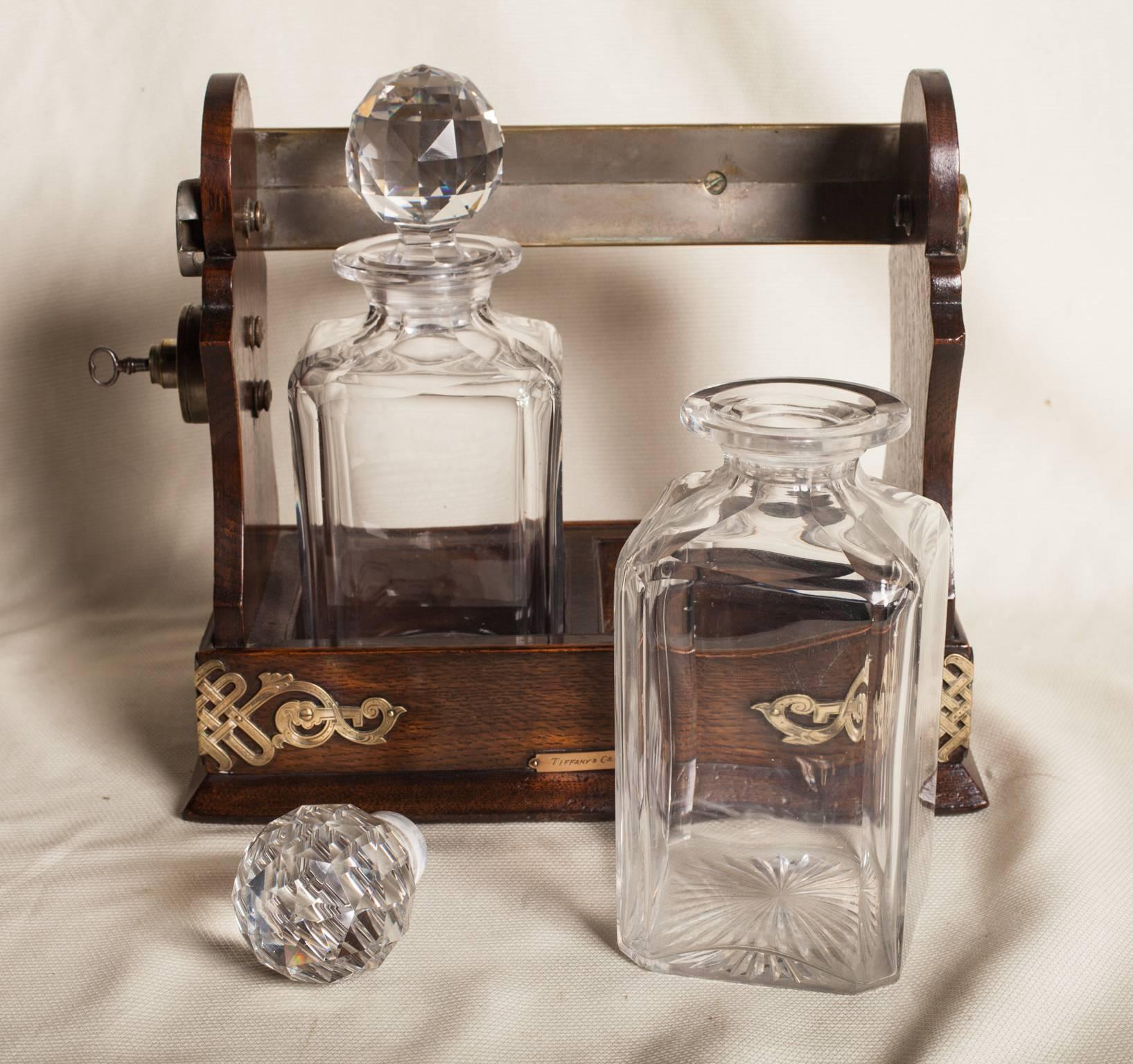 tiffany decanter and glass set