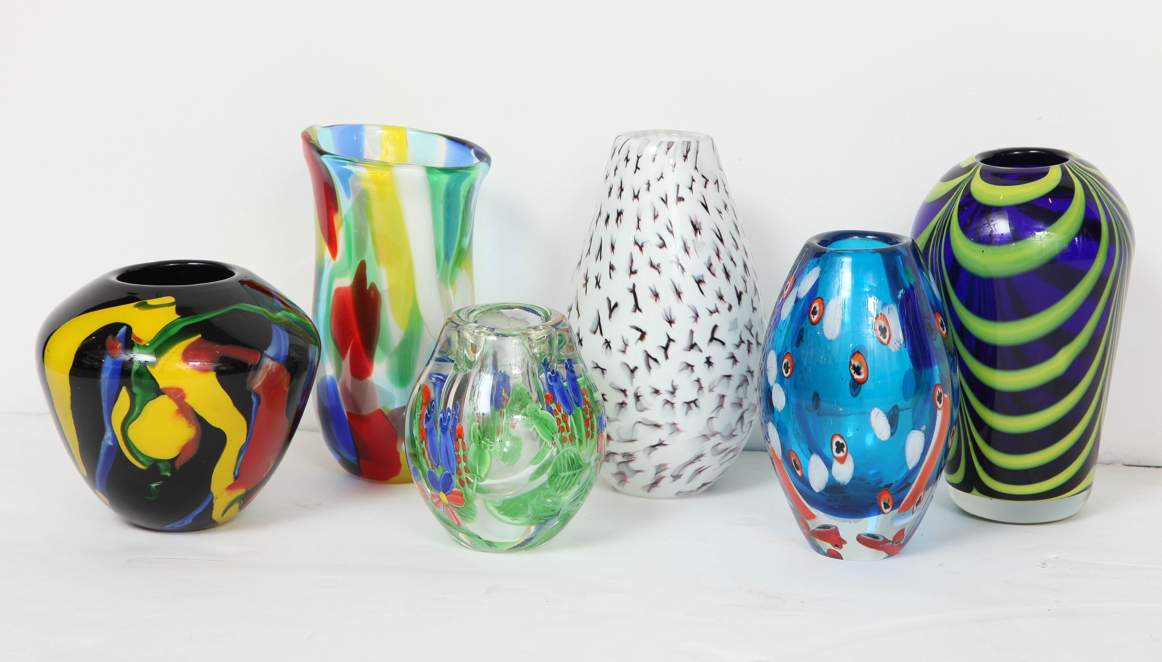 Serie von Vasen aus Murano-Glas