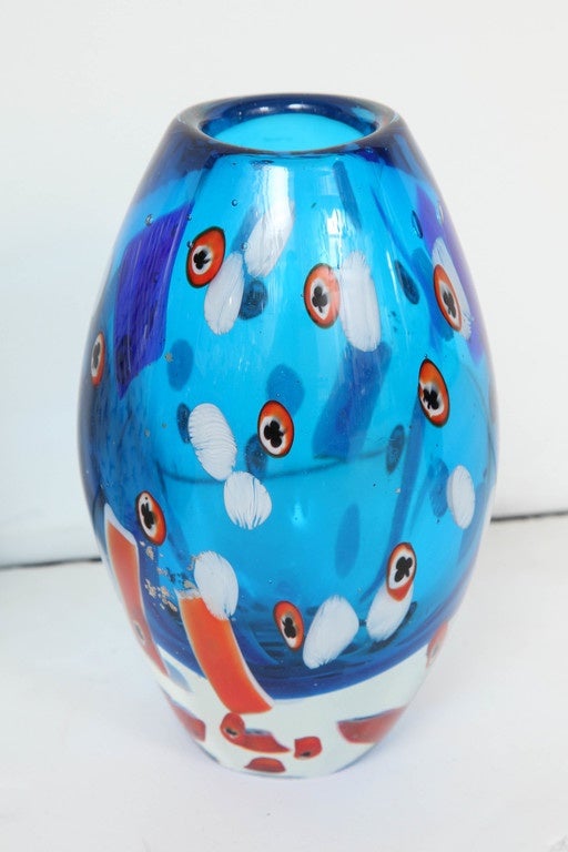 Italian Series of Murano Glass Vases For Sale