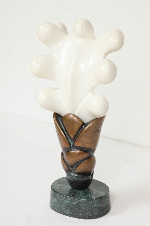 Hungarian Marble and Bronze Sculpture For Sale