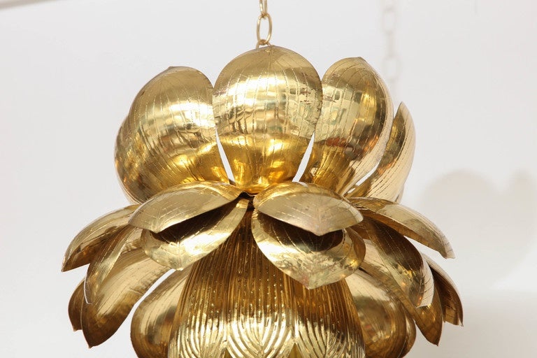 brass lotus pendant