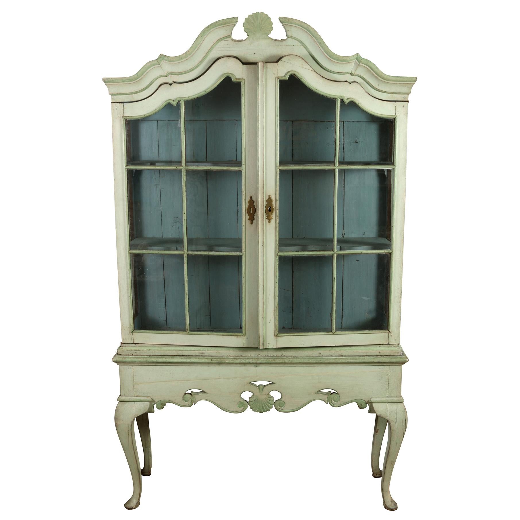 19th Century Italian Vitrine on Stand Rococo Style For Sale