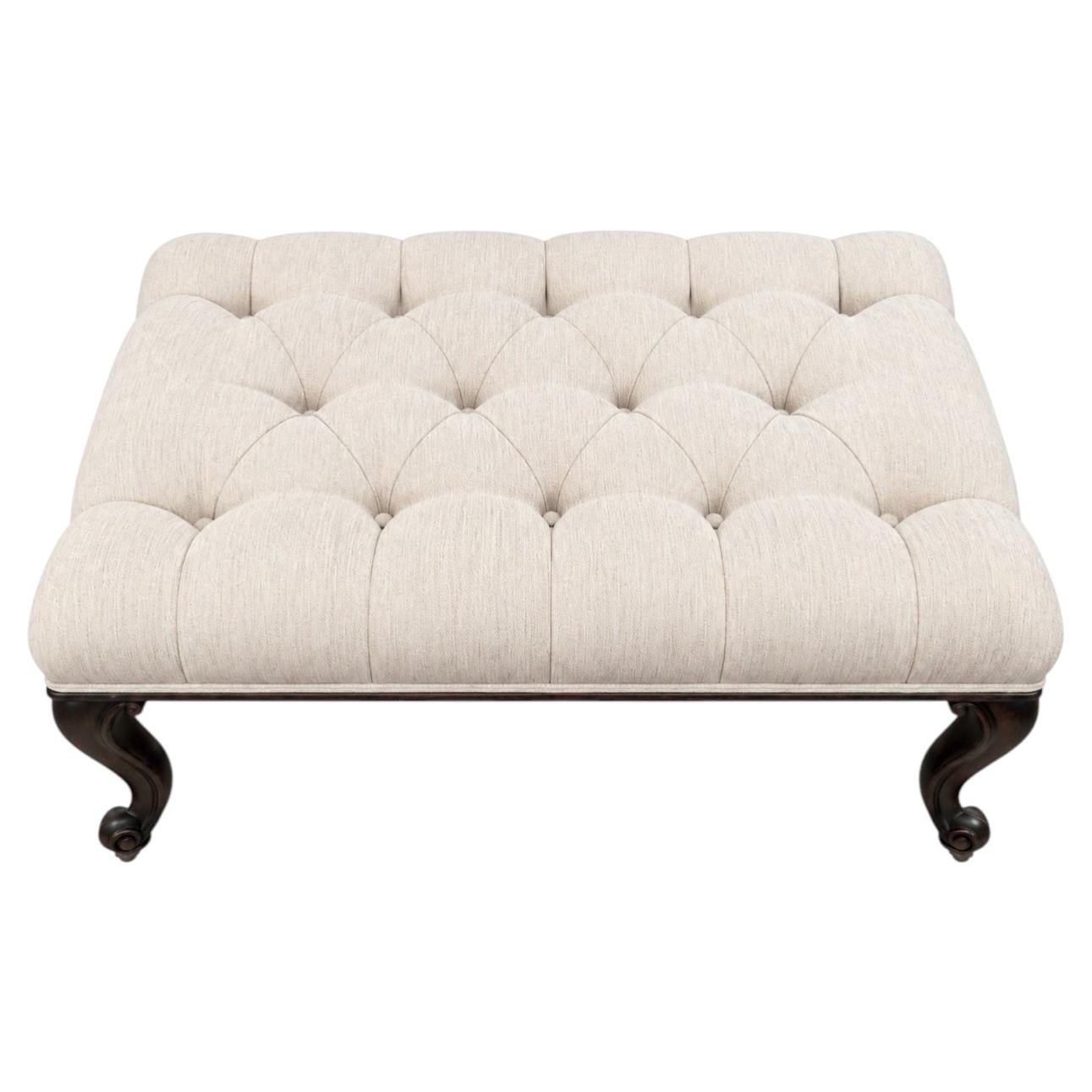 Tufted George III Mahogany Ottoman