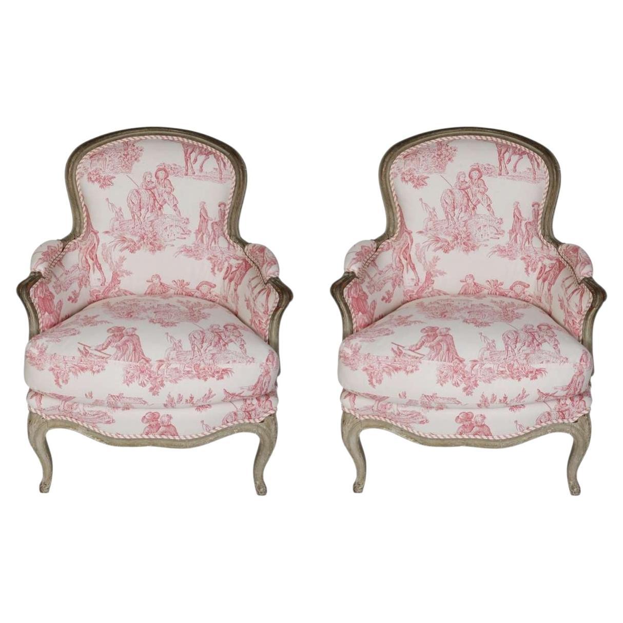 Pair of French Bergère Chairs