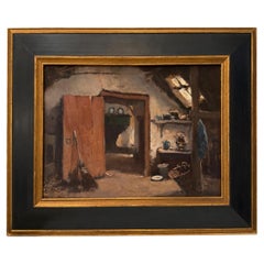 Öl auf Leinwand, Interieur, europäische Schule