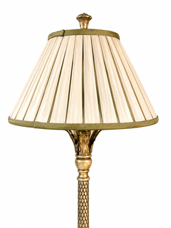 Pair of Hollywood Regency Silvered Carved Lamps