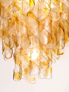 Italian Mazzega Multi-Tier Glass Chandelier