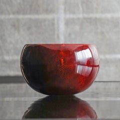 Boshu Bowl, Red Shagreen Lacquer
