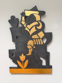 Gold-Leaf Gilded Lead Panel, Roger Capron, France c.1968