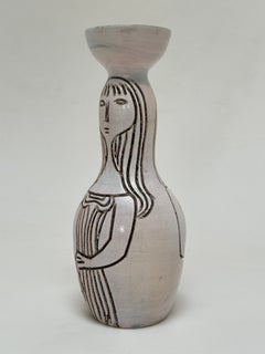 Jarrón biomórfico de Raphael Giarusso, Accolay, Francia, 1960