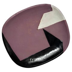 Grand plat aux motifs abstraits, Jean Mégard, Biot, 1954