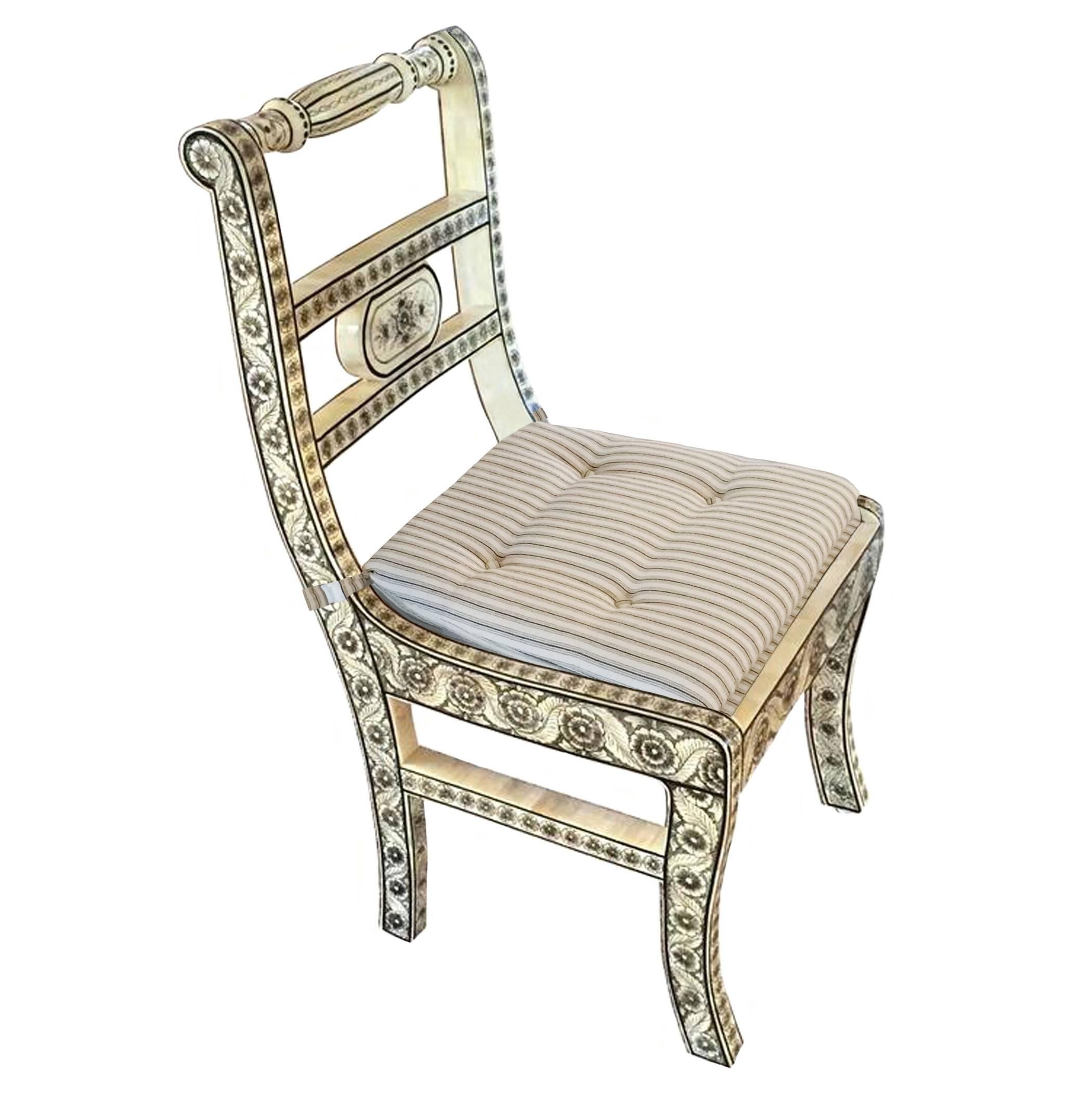 Anglo-Indian Inlay Chair For Sale