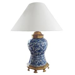 19th Century Blue and White Delft Lamp