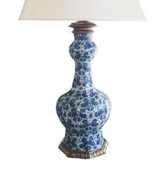 17th Century Blue and White Delft Lamp
