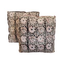 19th Century Pair of Indian Batik Pillows