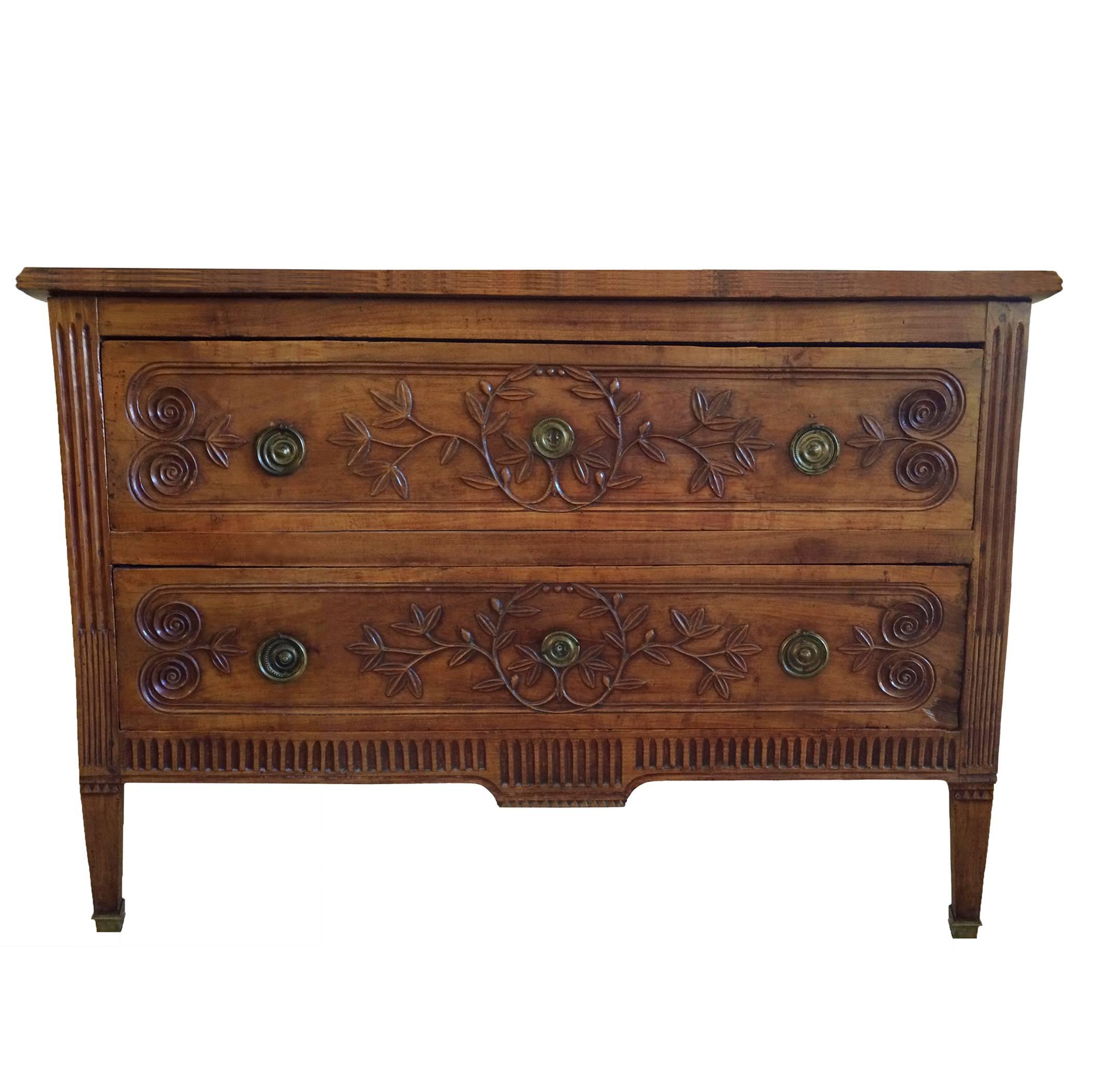 18th Century and Earlier Louis XVI Walnut Commode For Sale