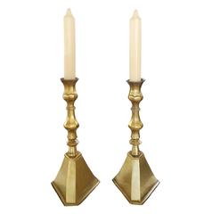 Pair of 18th Century French Brass Candlesticks