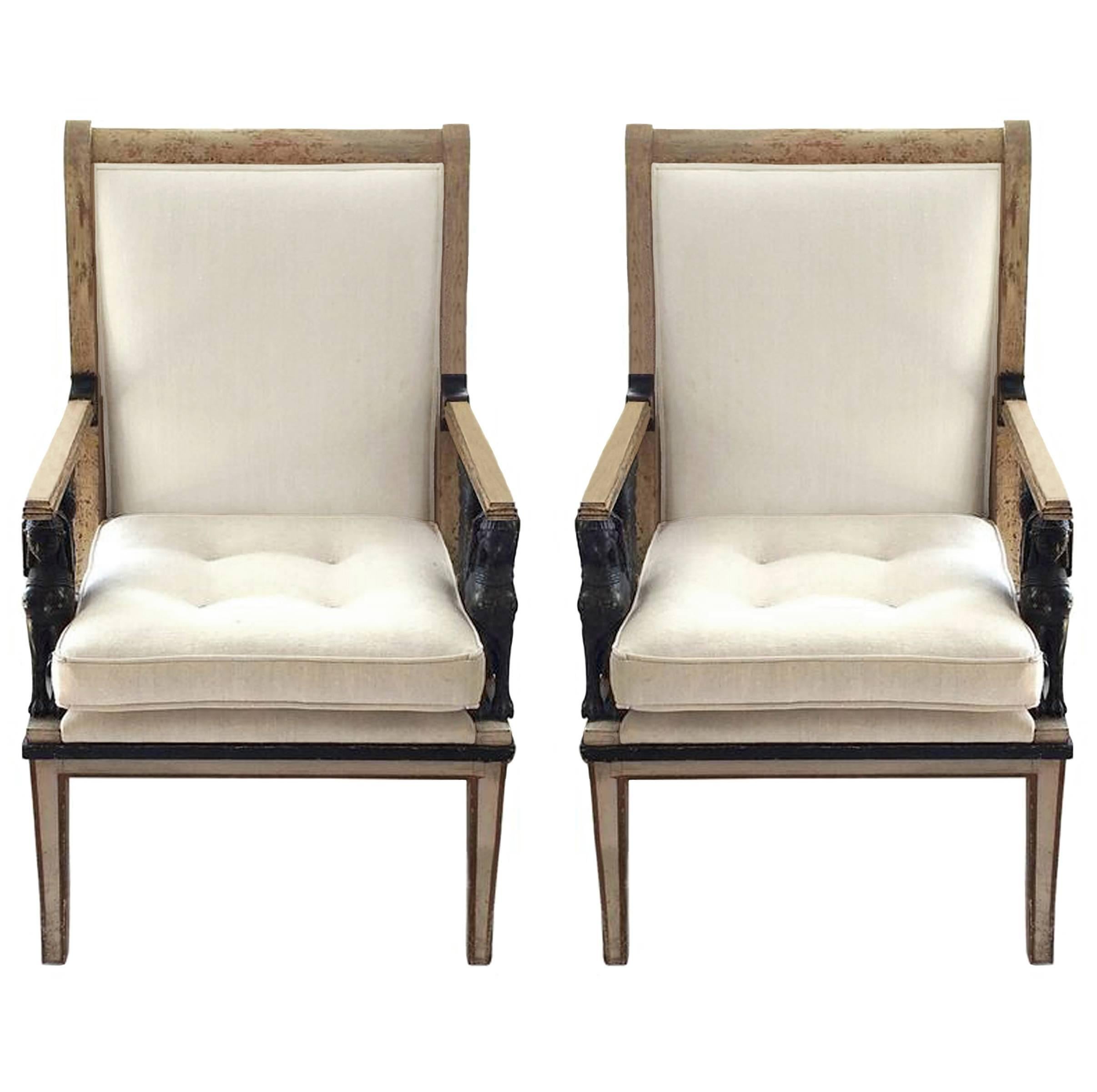 Pair of Swedish Empire Chairs For Sale 2