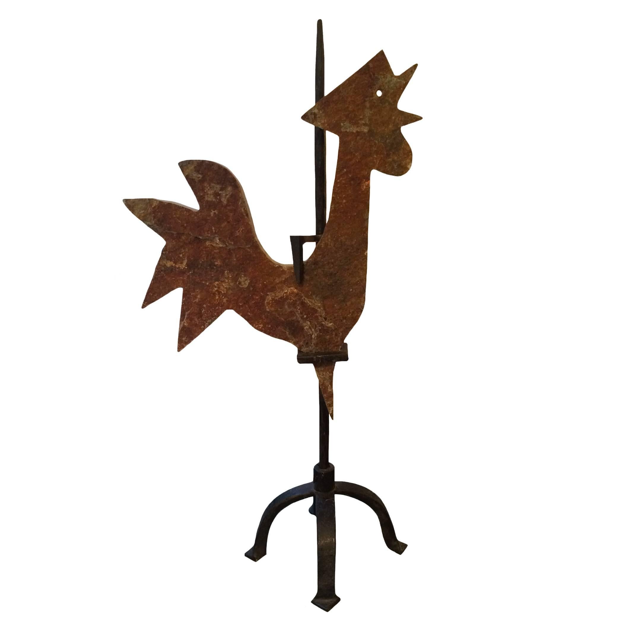 French Iron Cockerel on Stand For Sale