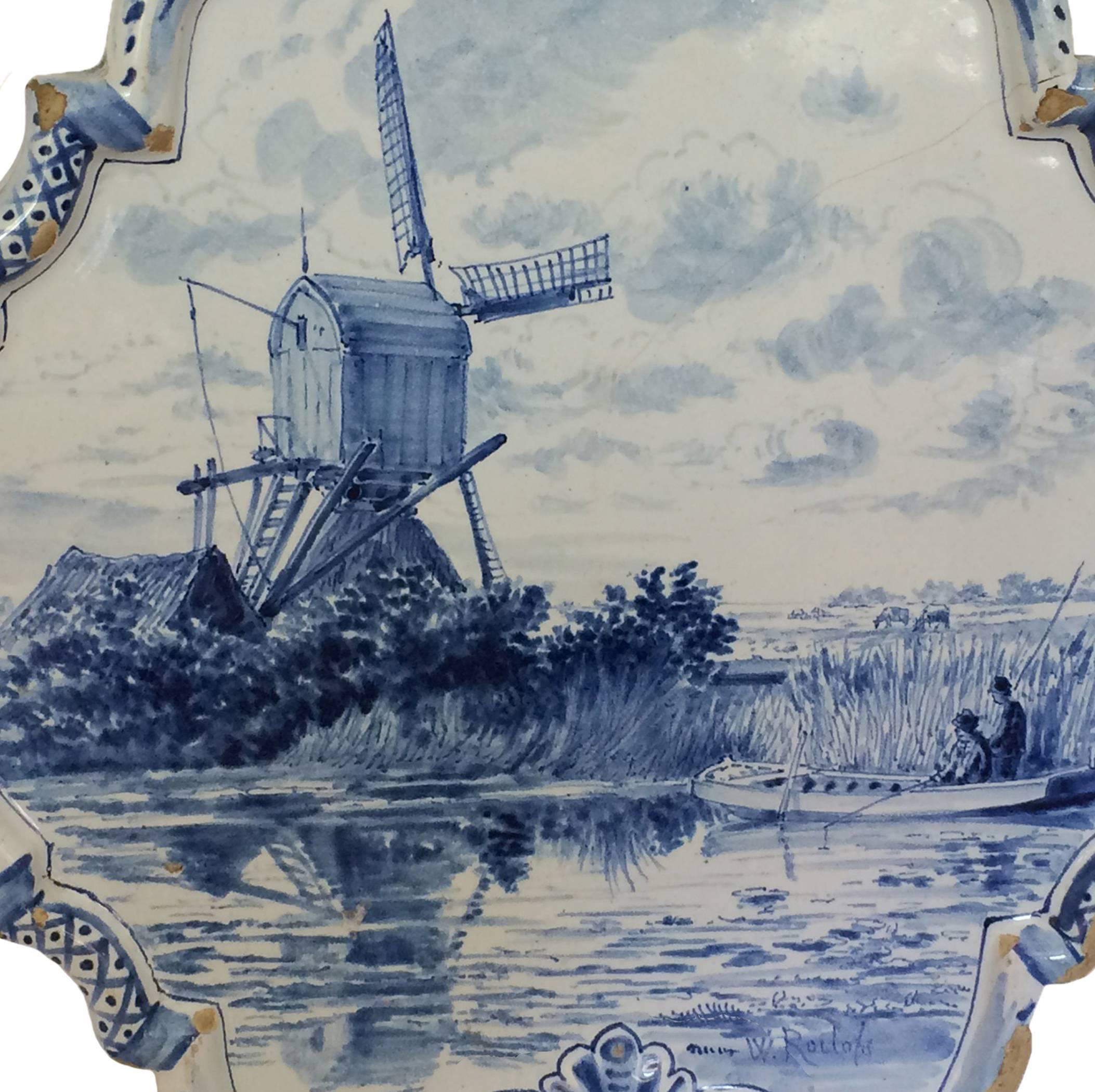 Dutch 18th Century Delft Wall Plaque For Sale